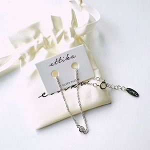 NWT Ettika Silver Rhinestone Anklet Bracelet